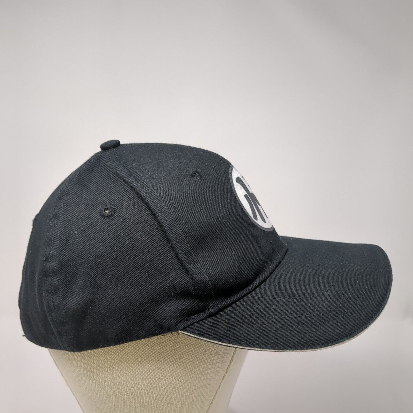 Three In Slideback Hat Black One Size Adjustable 6 Panel Vent Holes