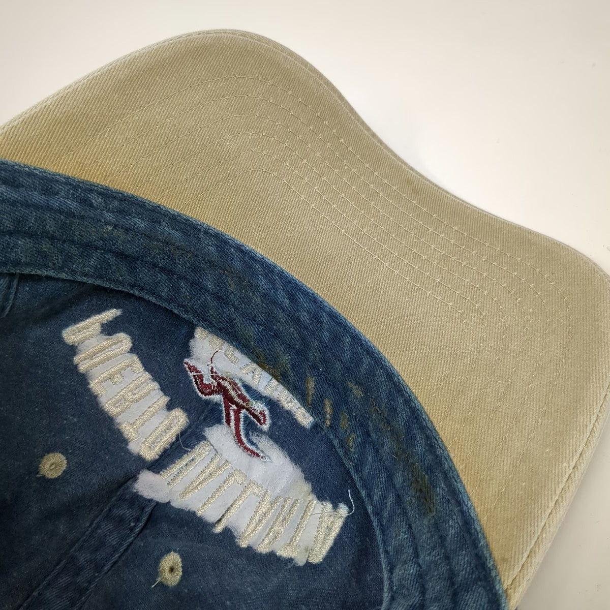 Explosion Baseball Cap Blue Beige One Size Puerto Vallarta Mexico Bird Logo Hat