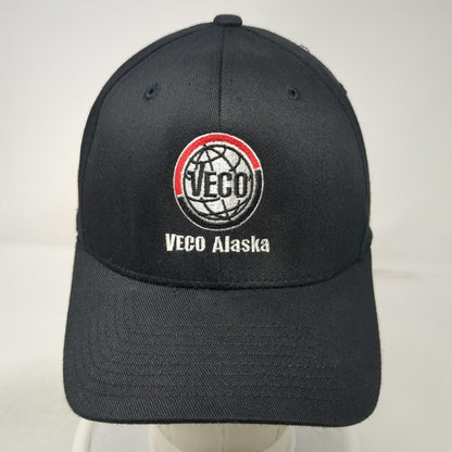 Flexfit Baseball Cap Black XL VECO Alaska Oil Field Services Fitted Hat Logo