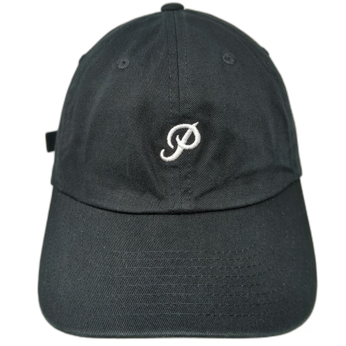 Primitive Baseball Cap Black One Size Script P Logo Embroidered Cotton Hat