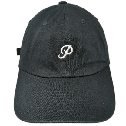 Primitive Baseball Cap Black One Size Script P Logo Embroidered Cotton Hat