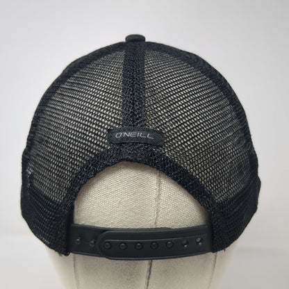 O'Neill Trucker Hat Black One Size Plaid Mesh Snapback Foam Front Logo Surf