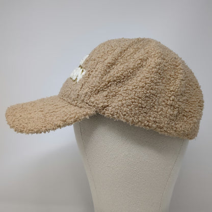 Simply Southern Baseball Cap Beige One Size Sherpa Fleece Glitter Slideback Hat