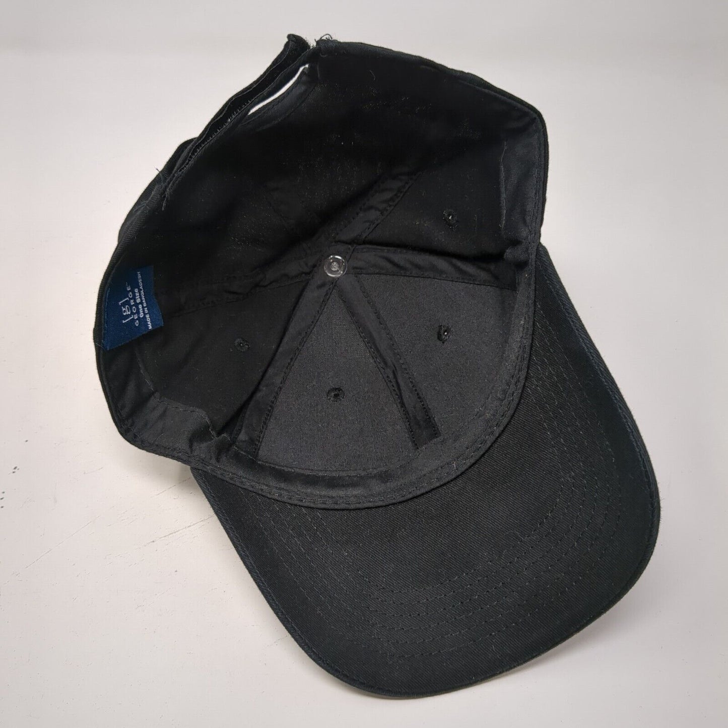 George Strapback Hat Black One Size Adjustable Blank 6 Panel Solid