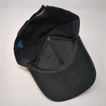 George Strapback Hat Black One Size Adjustable Blank 6 Panel Solid