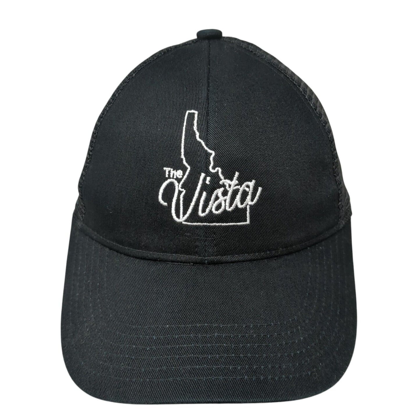 Vista Strapback Hat Black One Size Adjustable Mesh Back Port Authority Cotton