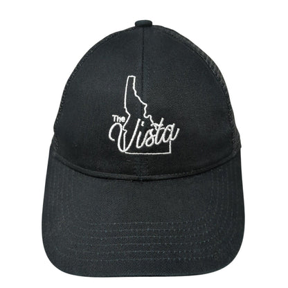 Vista Strapback Hat Black One Size Adjustable Mesh Back Port Authority Cotton