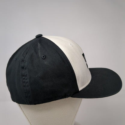 DC Fitted Hat Black OSFA L/XL Embroidered Vented Holes 6 Panel Flexfit