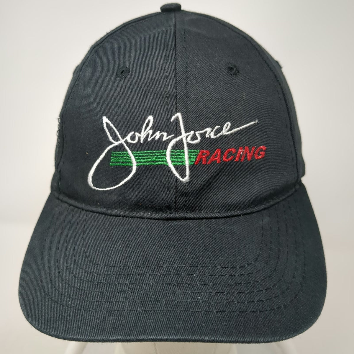 Black Baseball Cap OSFM John Force Racing Castrol Strapback Hat NHRA Dragster