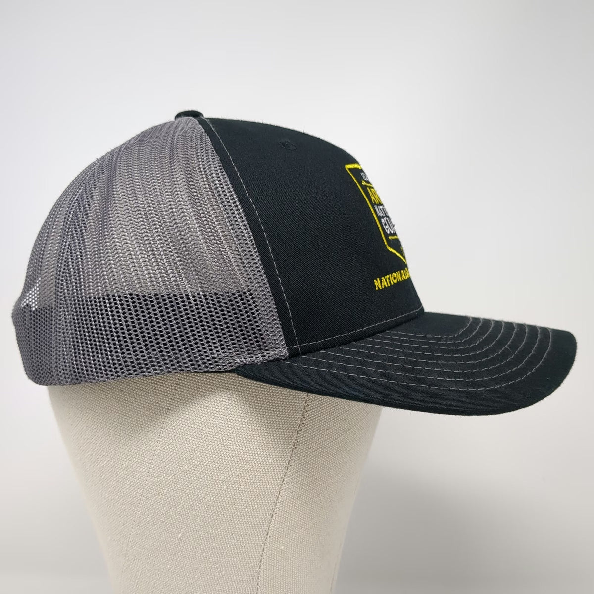 Richardson Trucker Hat Black One Size Georgia Army National Guard Mesh Snapback