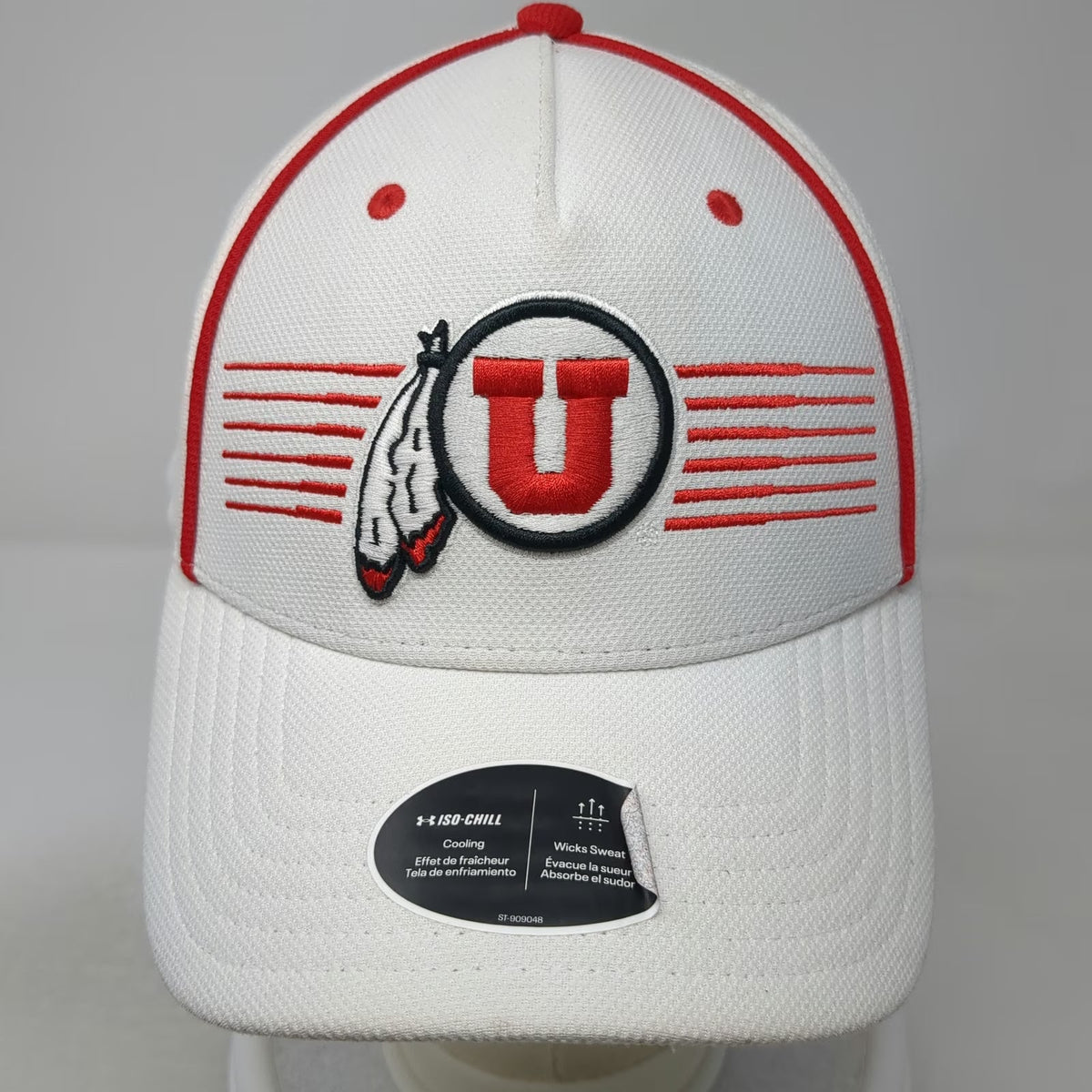 Under Armour Utah Utes NCAA 5 Panel White Hat One Size Strapback Iso-Chill