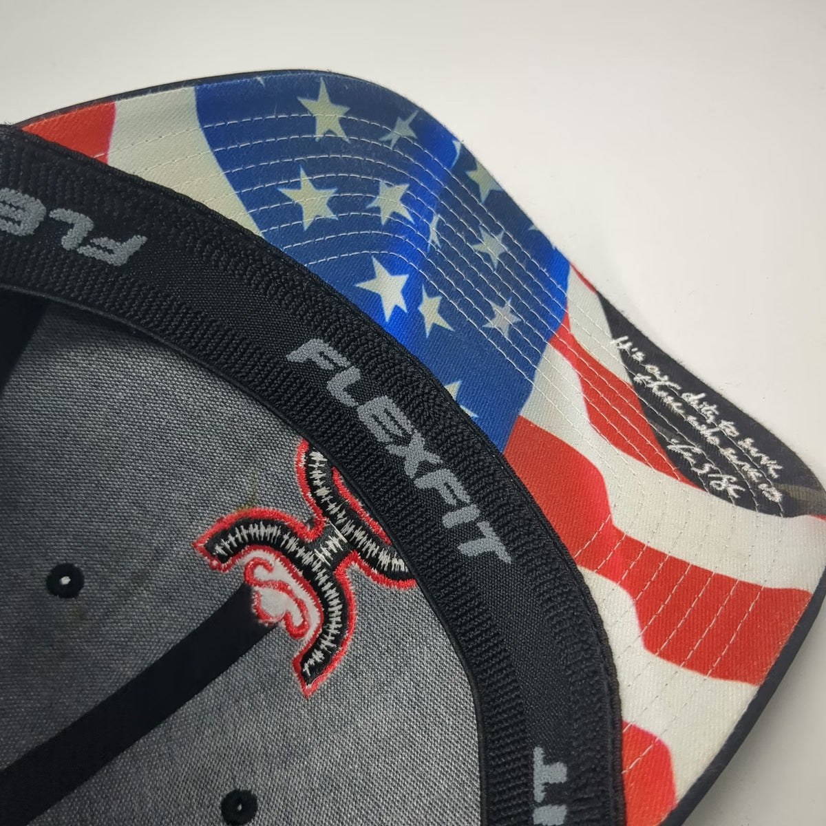 Hooey Baseball Cap Black M Flexfit US Flag Underbrim Punisher Skull Camo Hat