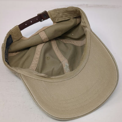 Polo Ralph Lauren Baseball Cap Brown One Size Leather Strapback Embroidered Hat