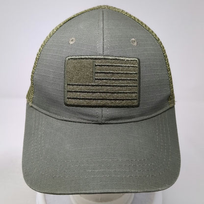 Highland Tactical Trucker Hat Green One Size Mesh Back Embroidered US Flag