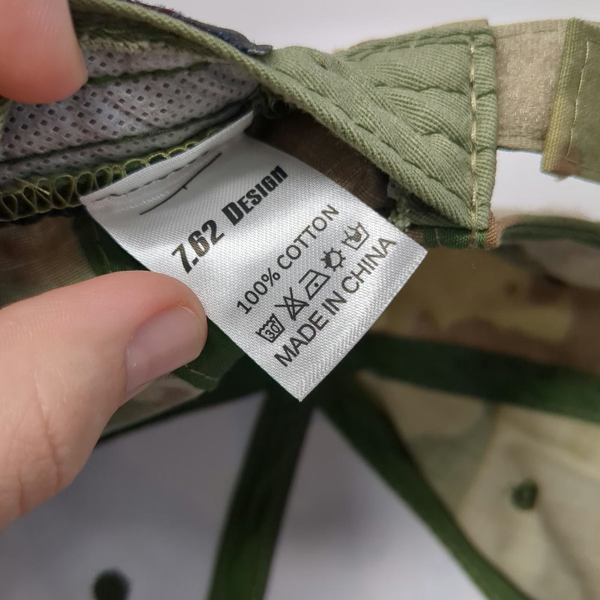 7.62 Design US Flag Camo Baseball Cap Green One Size Cotton Loop Patch Hat