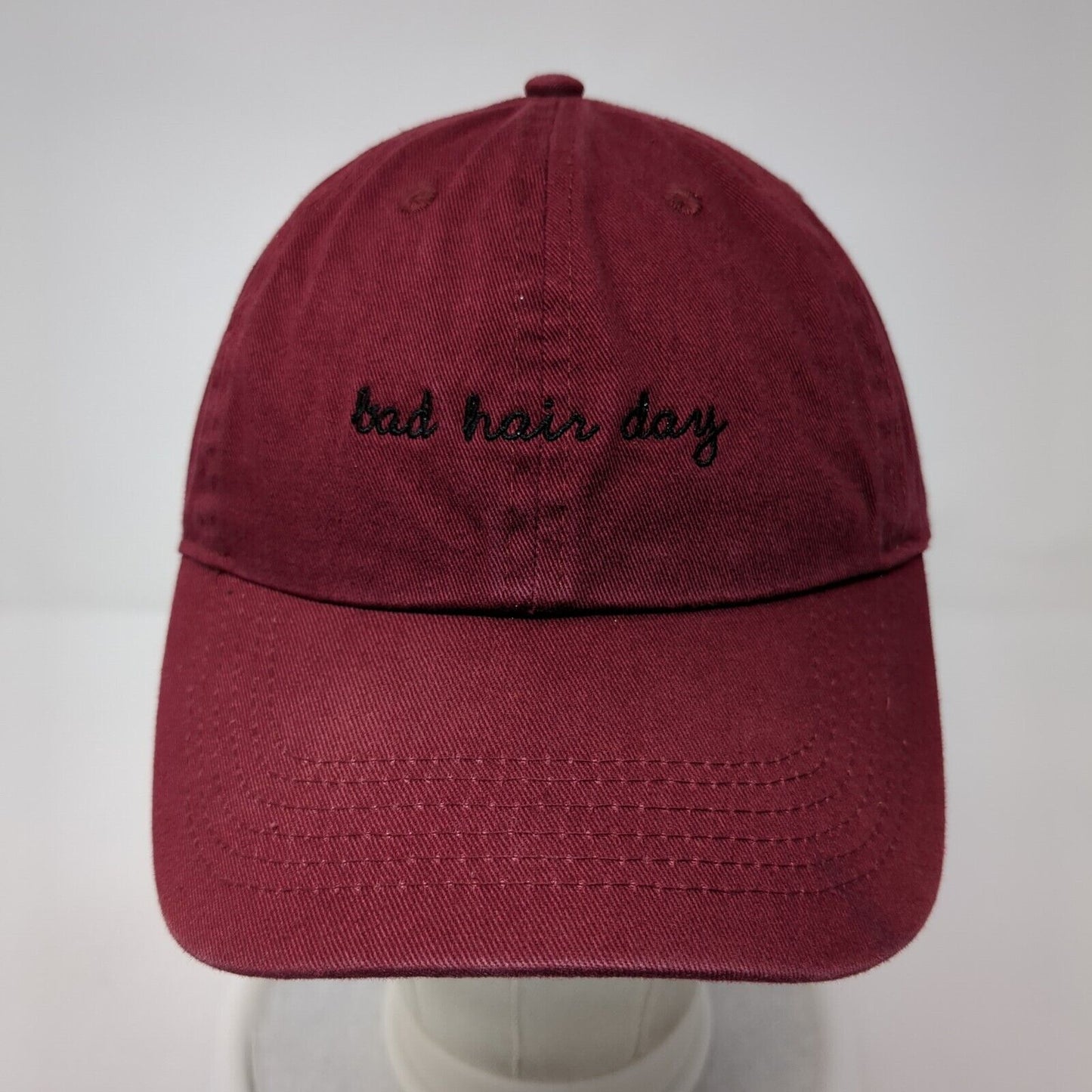 Bad Hair Day Slideback Hat Red One Size Adjustable Embroidered David And Young