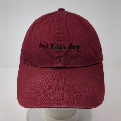 Bad Hair Day Slideback Hat Red One Size Adjustable Embroidered David And Young