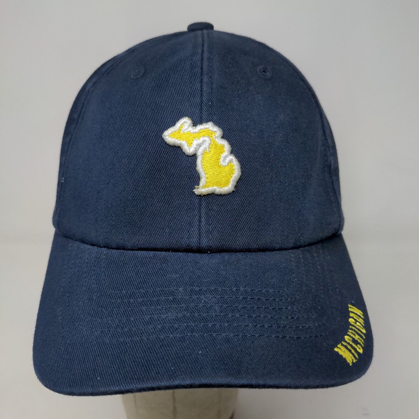 Top of the World Men's Slideback Hat Blue Adjustable Embroidered Michigan Logo