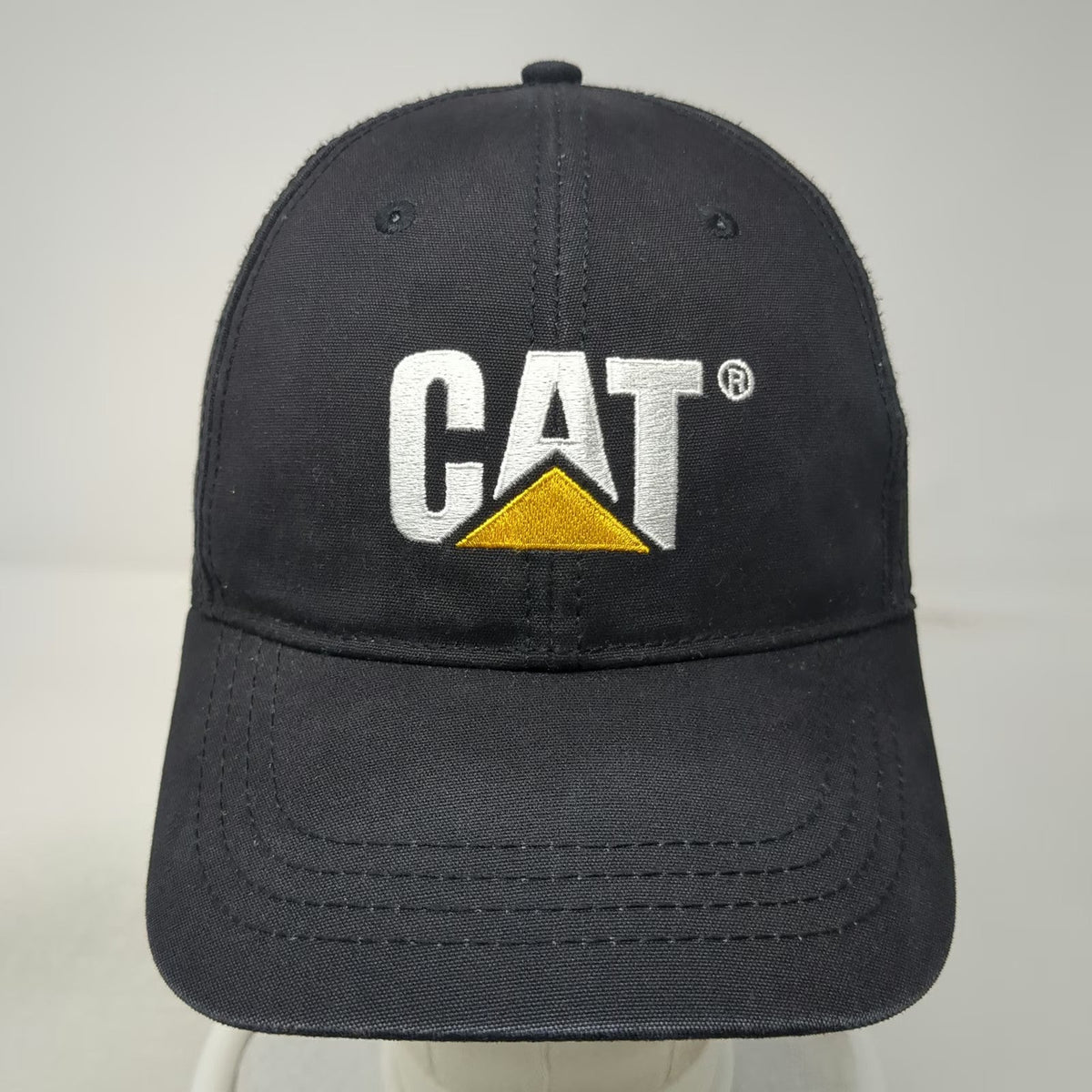 Caterpillar CAT Baseball Cap Black One Size Adjustable Cotton Slideback Hat Logo