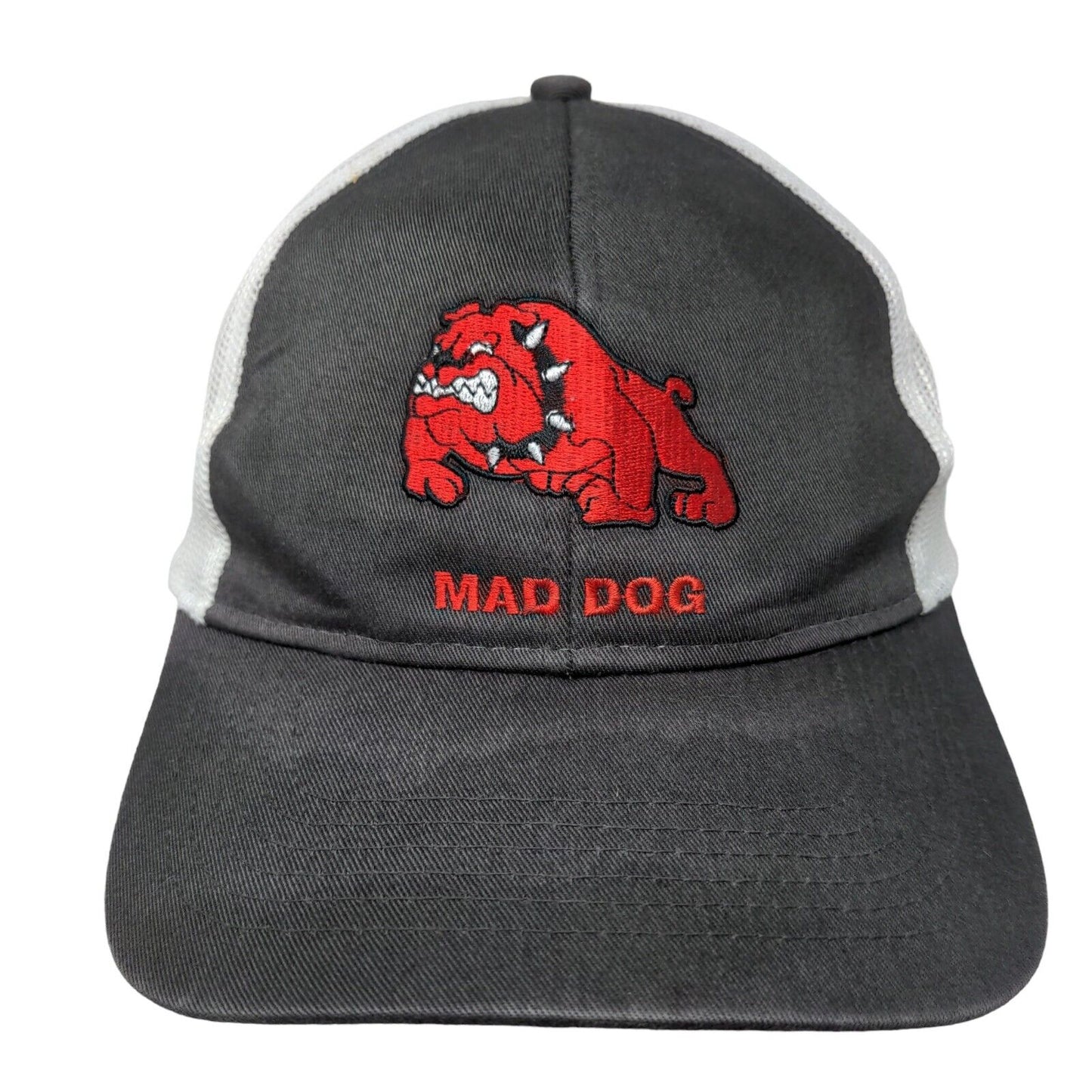 Mad Dog Snapback Trucker Hat Gray One Size Embroidered Mesh Back Cap America