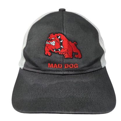 Mad Dog Snapback Trucker Hat Gray One Size Embroidered Mesh Back Cap America