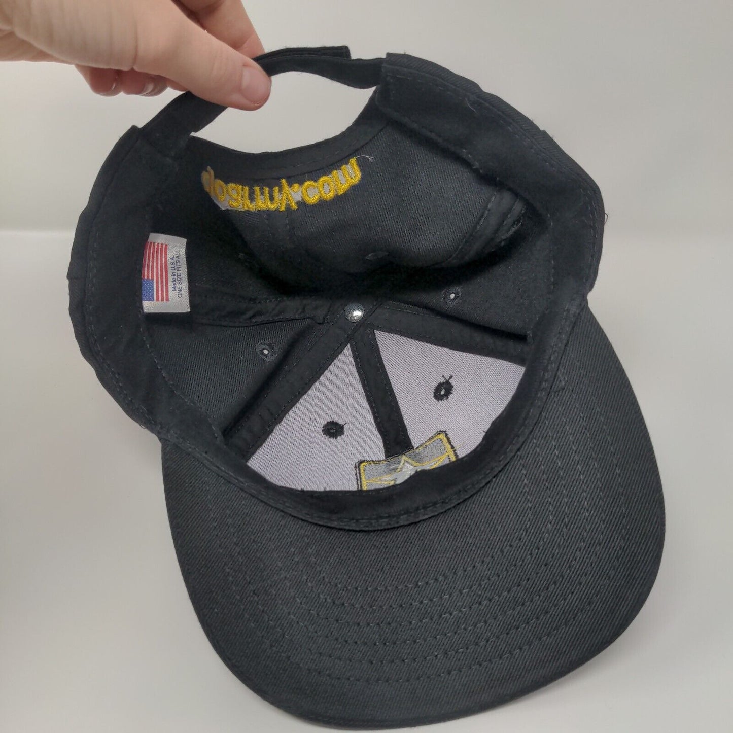 US Army Strapback Hat Black OSFA Adjustable Embroidered Patriotic 6 Panel