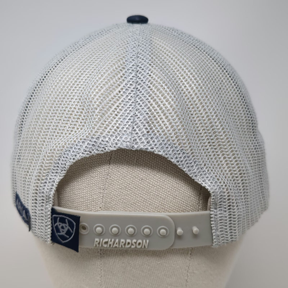 Ariat Trucker Hat Blue Gray One Size Mesh Snapback Richardson 112 Shield Logo