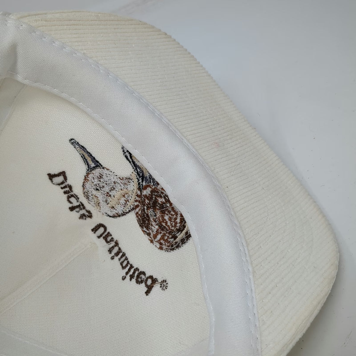Dorfman Pacific Ducks Unlimited Trucker White Corduroy Rope Brim Hat One Size