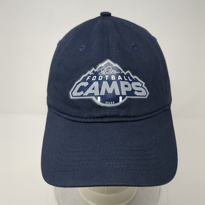 Football Camps Strapback Hat Blue One Size Adjustable 6 Panel Big X
