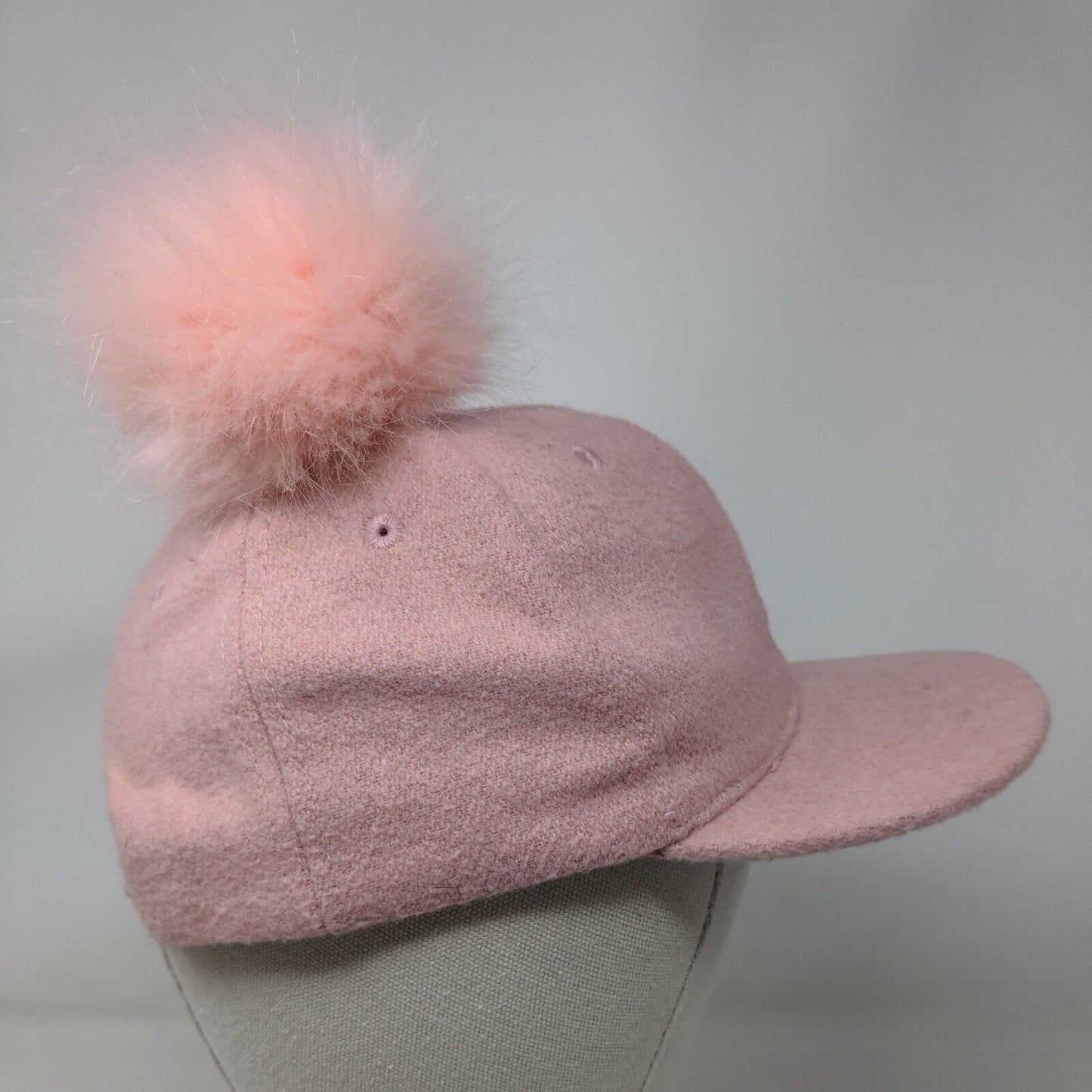 Dopo Dopo Girls Snapback Hat Pink 2-5 Years Adjustable Pompon Faux Fur Blank