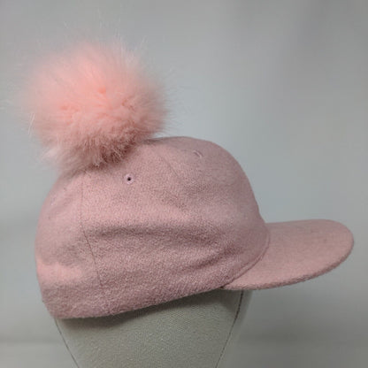 Dopo Dopo Girls Snapback Hat Pink 2-5 Years Adjustable Pompon Faux Fur Blank
