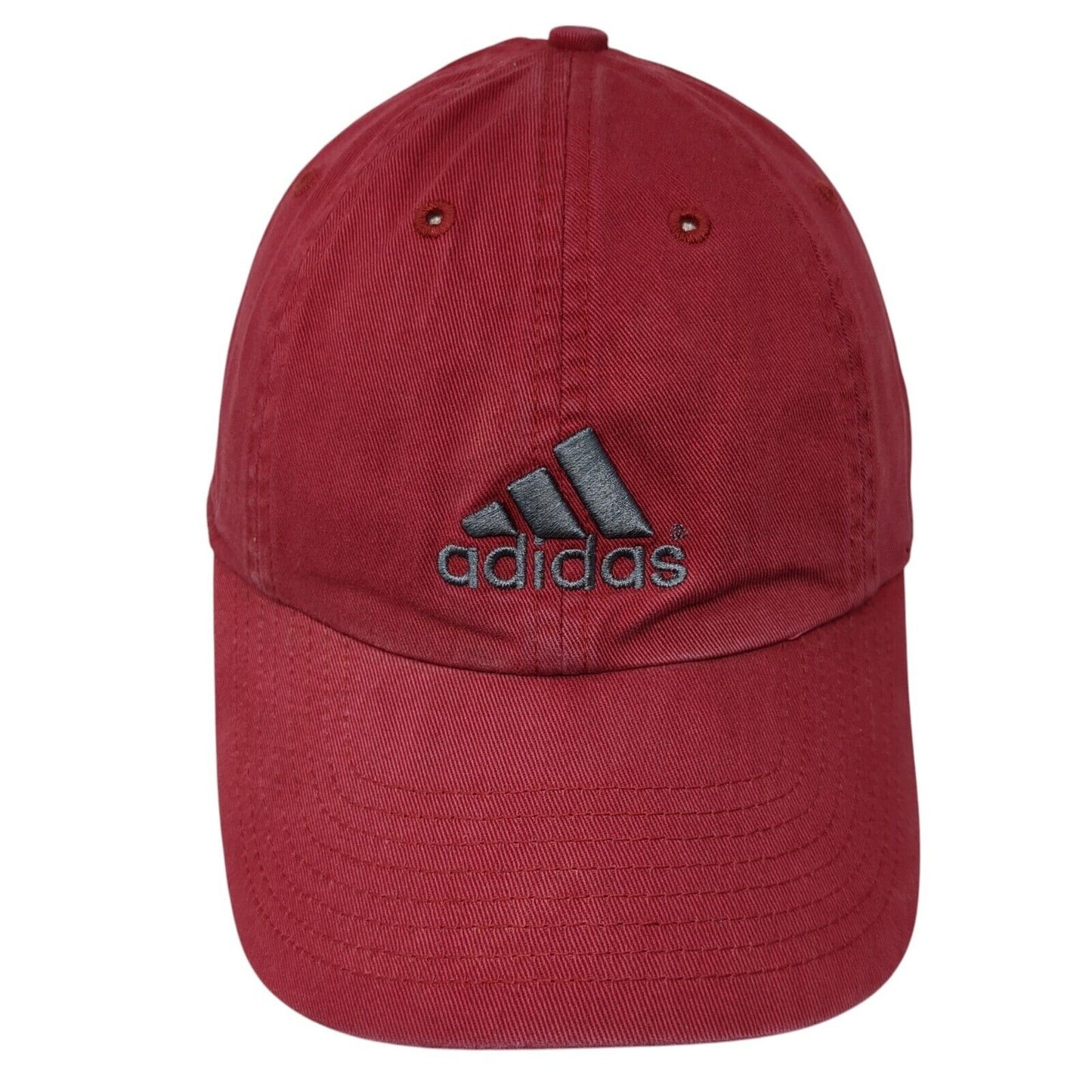 Adidas Slideback Hat Red One Size Adjustable Embroidered Climalite Vented Holes