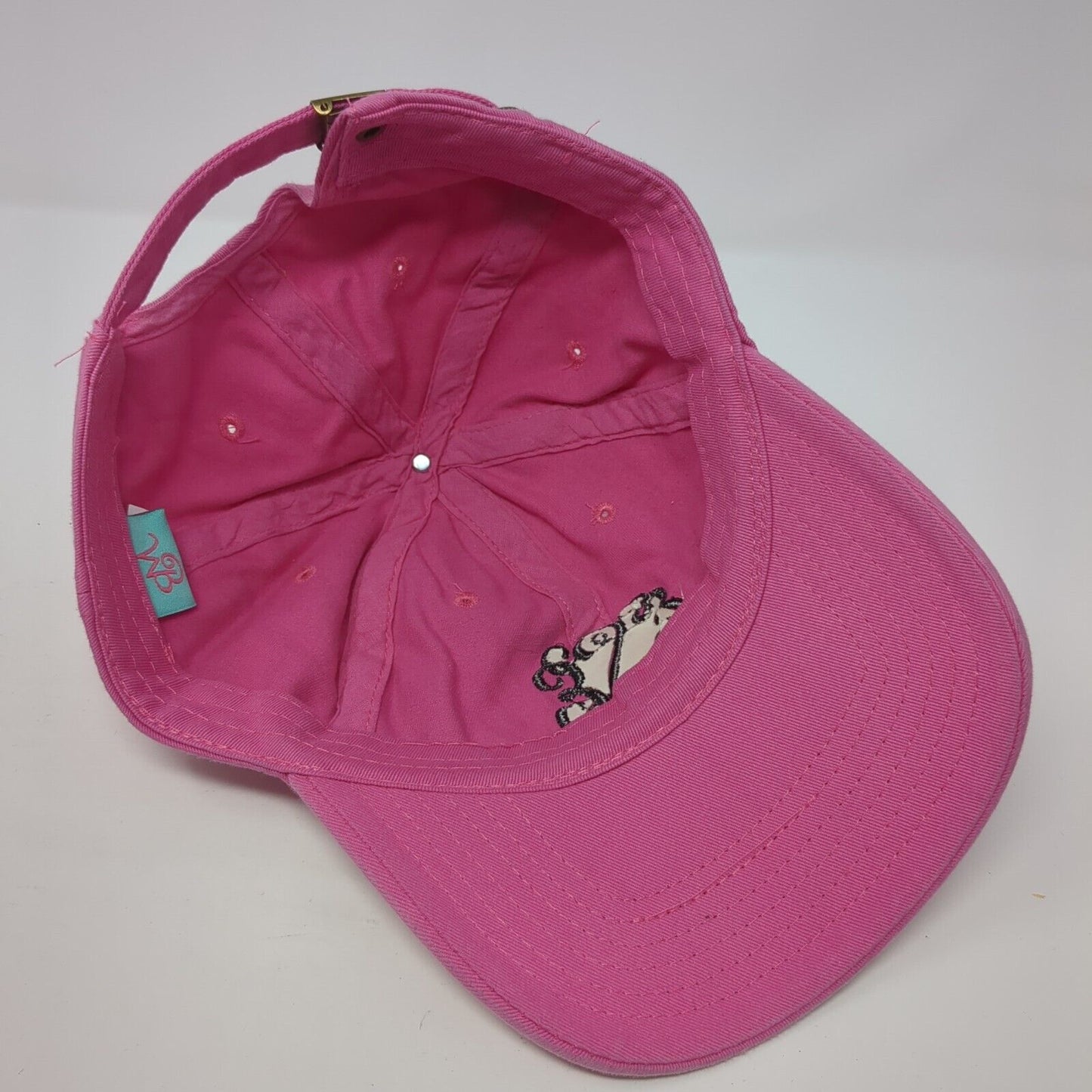 Monogram Slideback Hat Pink One Size Adjustable Embroidered 6 Panel