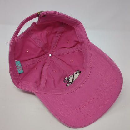 Monogram Slideback Hat Pink One Size Adjustable Embroidered 6 Panel