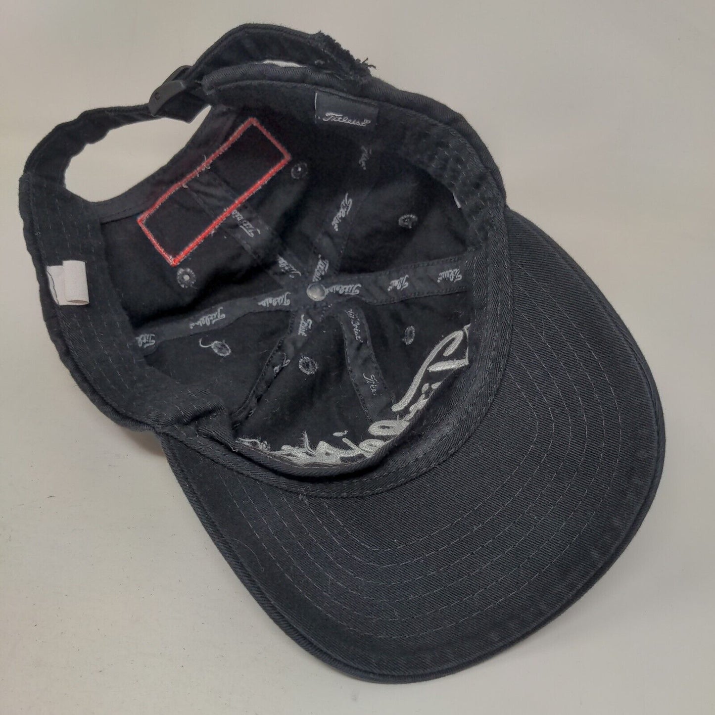 Titleist Slideback Hat Black One Size Embroidered FJ Pro V1 6 Panel