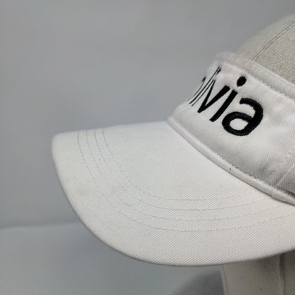 Olivia Strapback Visor Hat White One Size Embroidered Alternative