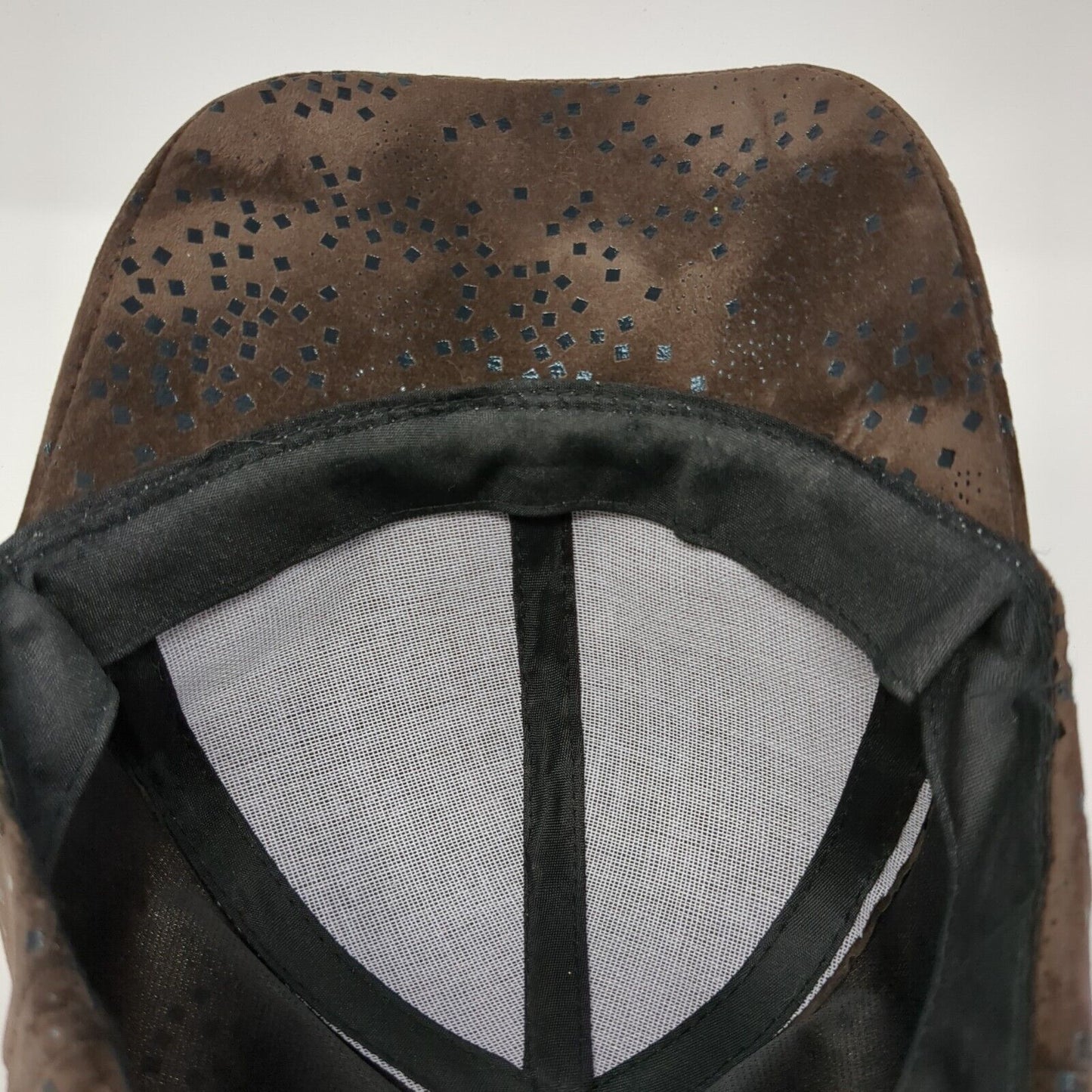 Unbranded Strapback Hat Brown One Size Adjustable Micro Print Square