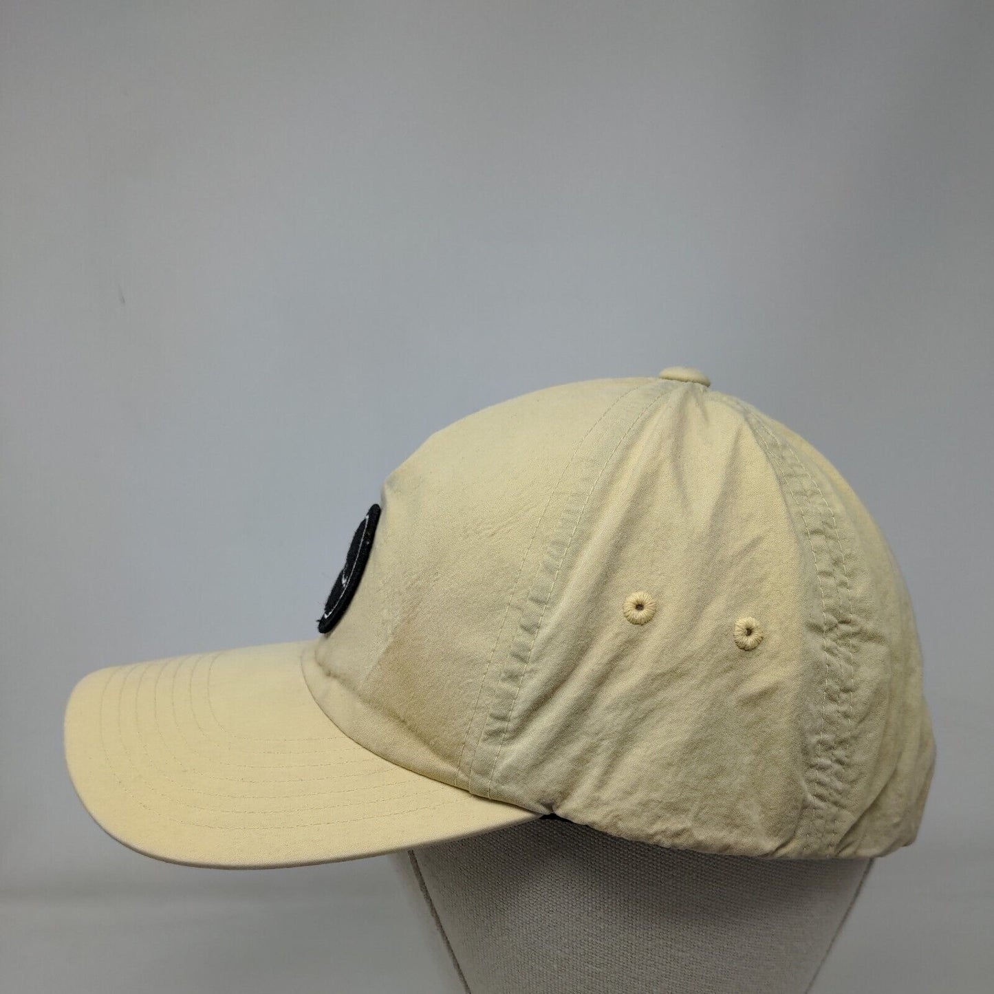 VISSLA Slideback Hat Tan One Size Adjustable Embroidered Vented Holes 6 Panel