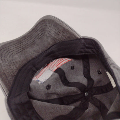 USA Flag Slideback Hat Gray OSFA Adjustable Embroidered Patriotic 6 Panel Cotton