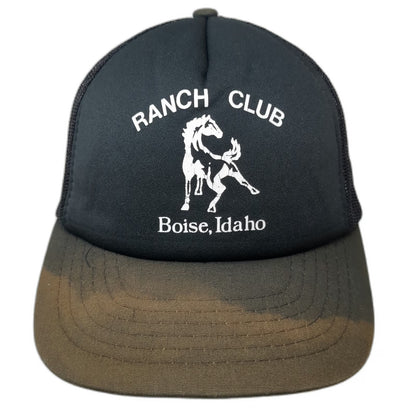 Yupoong Trucker Hat Black One Size Ranch Club Boise Idaho Horse Mesh Snapback