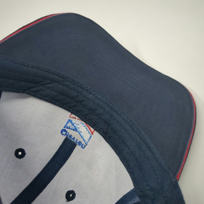 Chevron Baseball Cap Blue Red One Size Slideback Embroidered Logo Buckle Hat