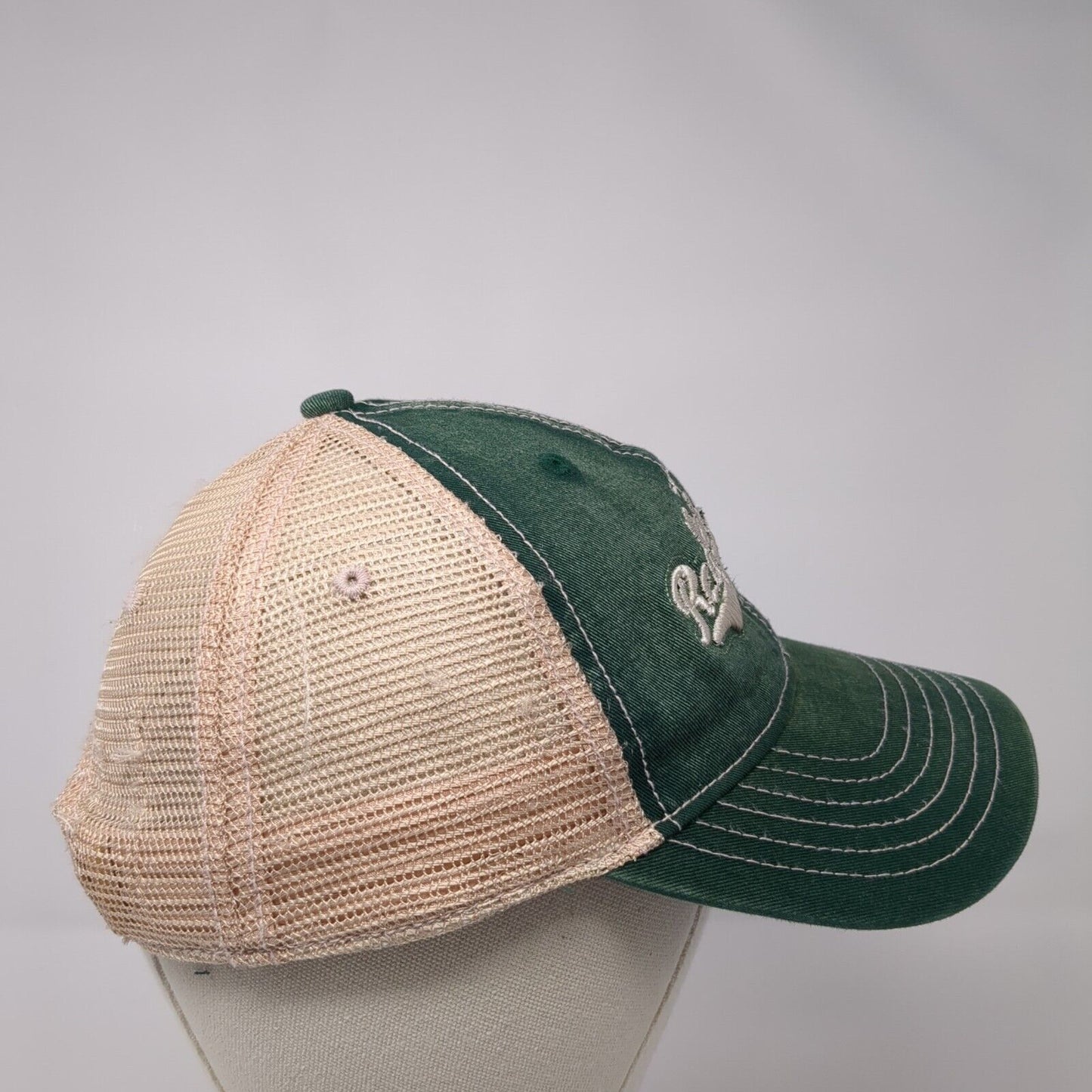 Redfish Lake Lodge Snapback Trucker Hat Green One Size Mesh Back Ahead