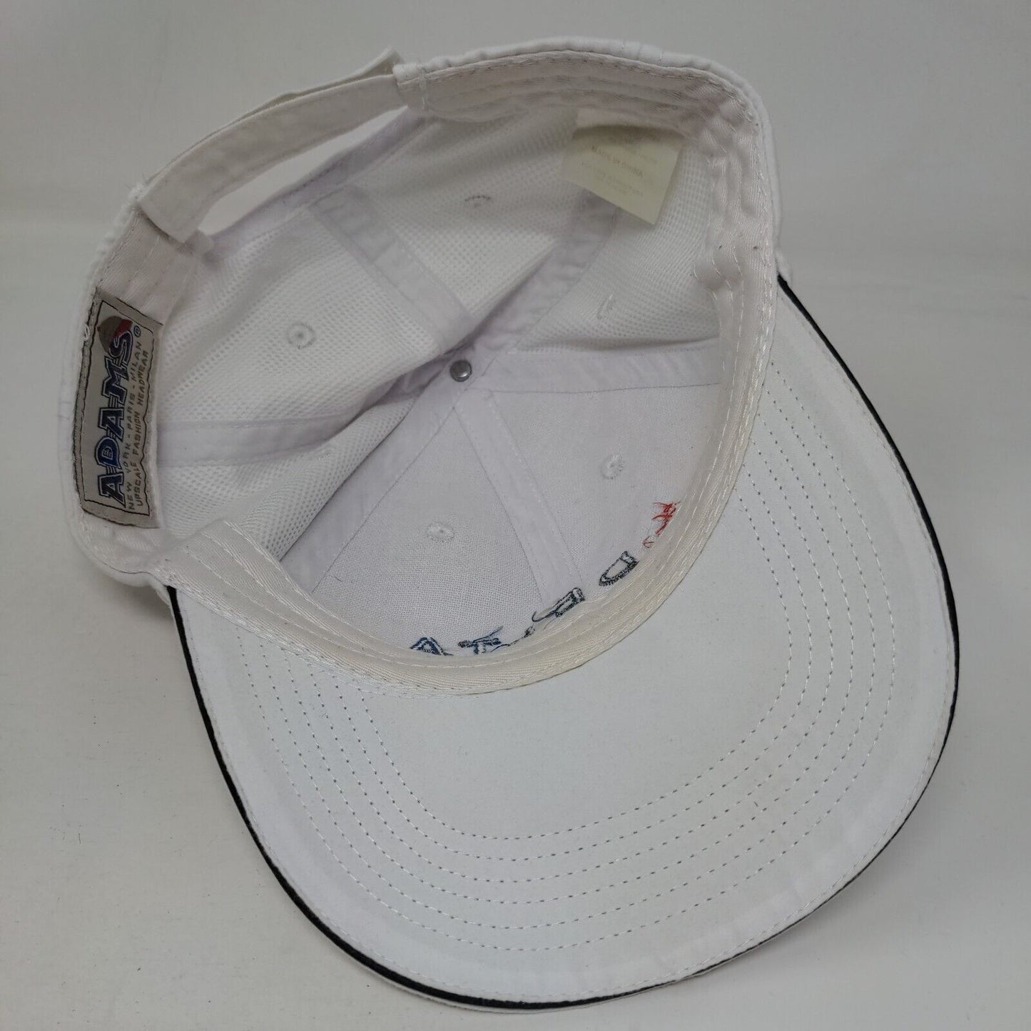 Delta Strapback Hat White One Size Adjustable Embroidered Vented Holes Adams