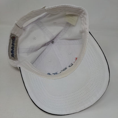Delta Strapback Hat White One Size Adjustable Embroidered Vented Holes Adams