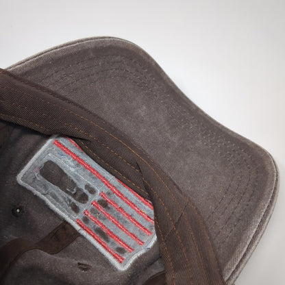 American Flag Slideback Baseball Cap Brown OS Adjustable Embroidered Patriotic