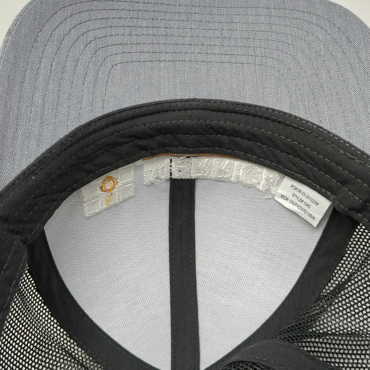 Pacific Headwear Trucker Hat Gray Black One Size Merrick Logo Mesh Snapback Cap