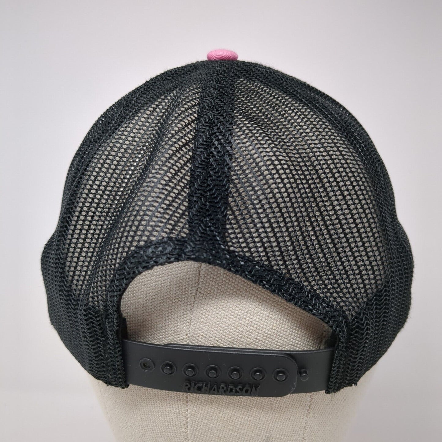 Richardson Snapback Trucker Hat Pink One Size Adjustable Mesh Back 6 Panel