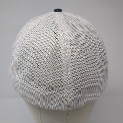 Columbia Logo Fitted Mesh Back Trucker Hat Blue One Size Flexfit Outdoor