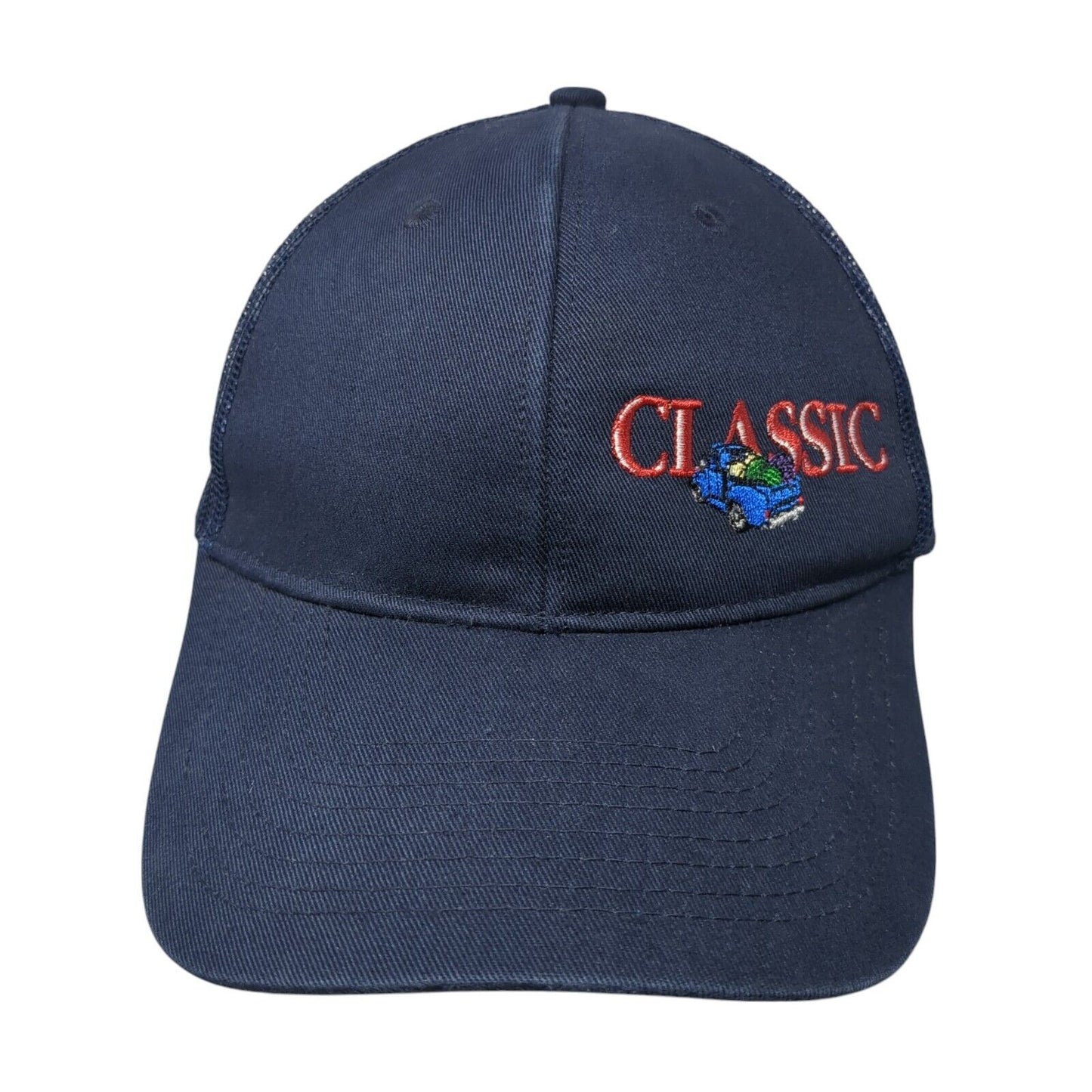 Classic Snapback Trucker Hat Blue One Size Adjustable Mesh Back Port Authority