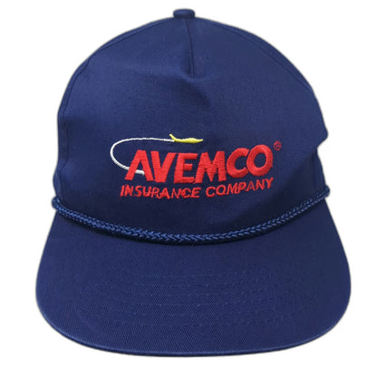 Avemco Insurance Company 5 Panel Blue One Size Rope Snapback Airplane Hat Cotton